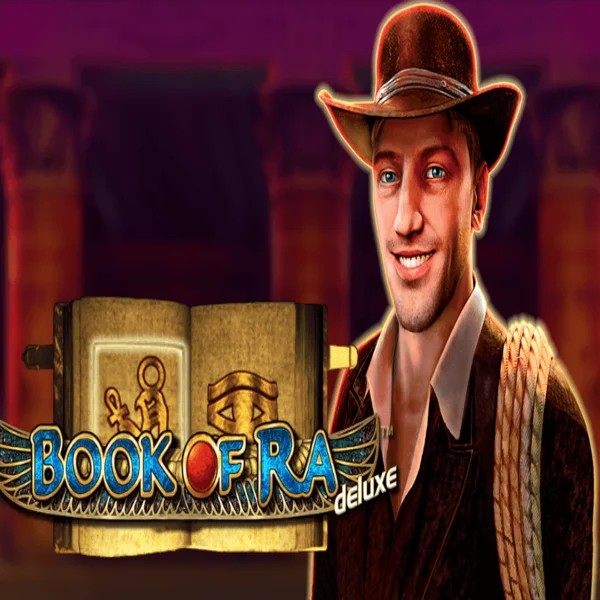 Slots logo of Book of Ra Deluxe from Novomatic at Telbet Casino